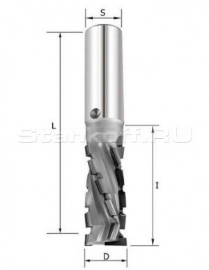 Фреза алмазная Rotis D=20x48x110 S=20 (2+2)Z (19 алмазных зубьев + 1 алмазный врезной) ROTIS 110.2020482