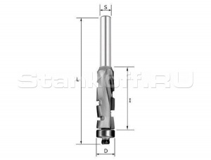 Фреза прямая алмазная Rotis Z1+1 (ниж. подшипник) D=12.7x25x70 S=12 ROTIS 110.122512BB