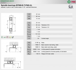 Подшипники 7008 B7008 EX40 S6008 36108 108H MM9108