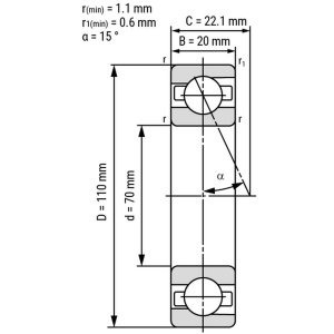 Подшипники 7014 B7014 EX70 S6014 36114 114HC MM9114