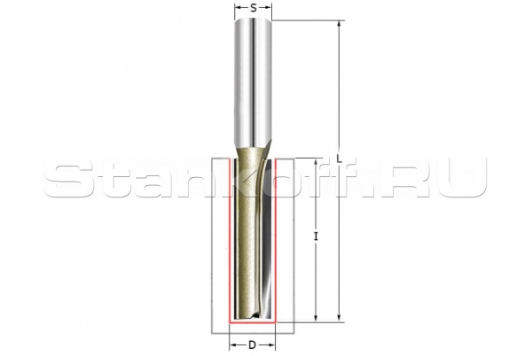 Фреза пазовая с врезным зубом Z2+1 D=12x30x120 S=8 ARDEN 105836L