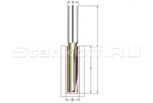 Фреза прямая пазовая с врезным зубом Z2+1 D=10x20x52 S=8 ARDEN 105813