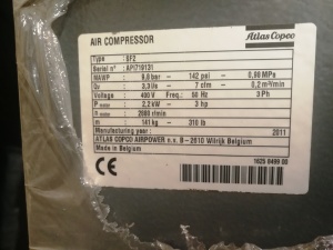 Безмасляный спиральный компрессор Atlas Copco SF2 FF