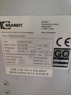 Кромкооблицовочный станок BRANDT OPTIMAT KDF 230C в отличном состоянии