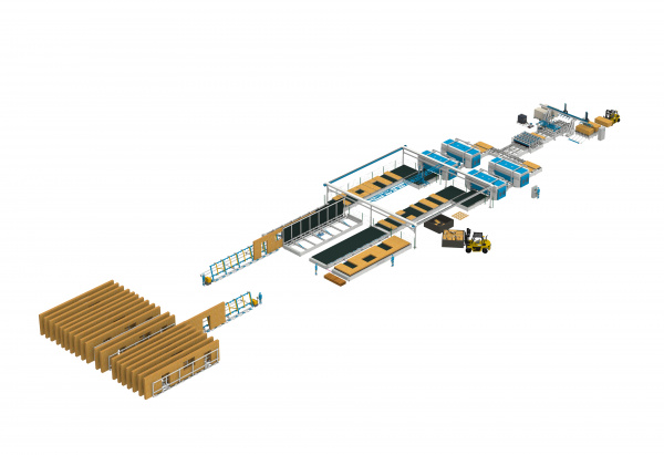 Модульные дома - автоматизированный завод по производству модулей из SIP панелей Gluestream ASMP-200 Prefab 4.0