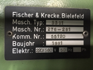 Обоепечатную машину Fischer&Krecke