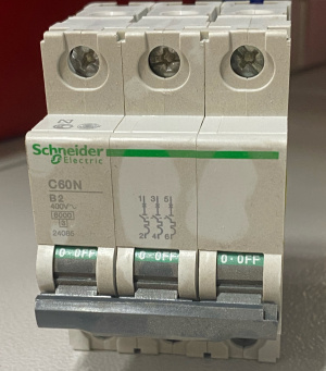 «Выключатель автоматический C60N 3P, 2 A, B №24085 "Schneider Electric"»