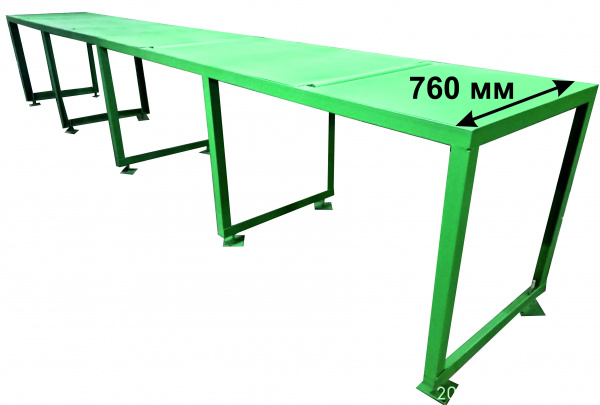Приемные столы гладкие с роликами ширина 760 мм
