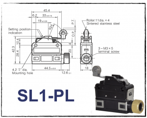 SL1-PL Концевой выключатель, рычаг с роликом, SPDT