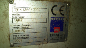 Автоматическую покрасочную машину Elmag Superfici Twin Spray 2000