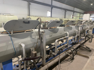 Экструзионная линия для производства напорных питьевых труб ПЭ100 с синей полосой (ДУ90-250мм)