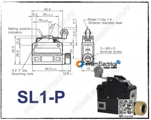 SL1-P Концевой выключатель, рычаг с роликом, SPDT