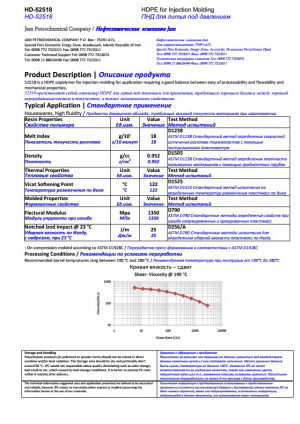 Первичный полиэтилен ПНД HDPE52518 Иран