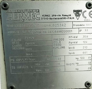 Чиллер AERMEС по холоду 358 кВт