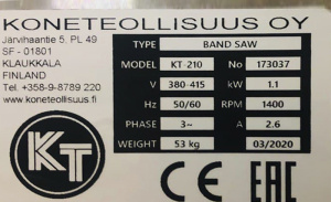 Пила ленточная Koneteollisuus oy rn - 210