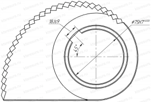 Кулачок (сектор) зажима колесных пар для колесотокарных станков UBB-112 и др. модернизаций (D-75)