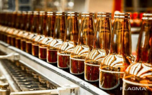 Линия розлива пива в стеклянную бутылку с триблоком 1500 б/ч