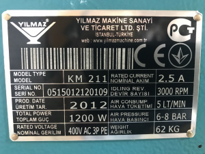 Yilmaz KM 211 торцефрезерный импостной