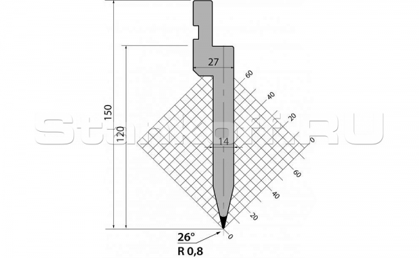 Пуансон R1 классический PU.150.26.R08.805s