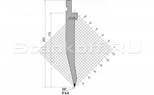 Пуансон прямого типа TOP.205.26.R08.525