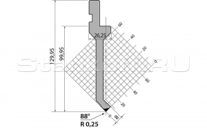 Пуансон прямого типа PK.130.88.R025.805s