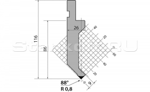 Пуансон для листогибочных прессов P.116.88.R08.805s