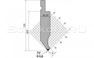 Пуансон R1 классический P.135.75.R08.835