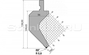 Пуансон для листогибочных прессов P.135.88.R08.805s