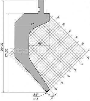 Пуансон для листогиба TOP.205.85.R2.500s