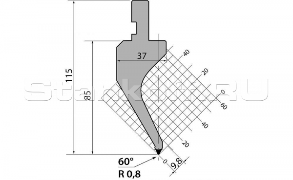 Пуансон R1 классический P.115.60.R08.415