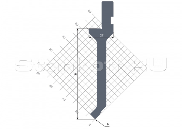 Гибочный пуансон STP 202 88 R0.8 835 s