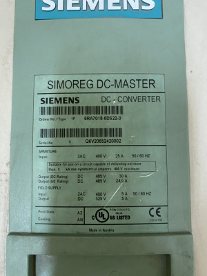 SIEMENS SIMOREG DC-MASTER 6RA7018-6DS22-0