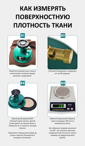 комплект для измерения поверхностной плотности ткани