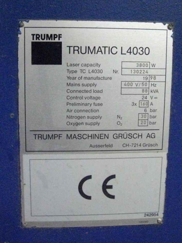 Станок лазерной резки Trumpf Trumatic L4030