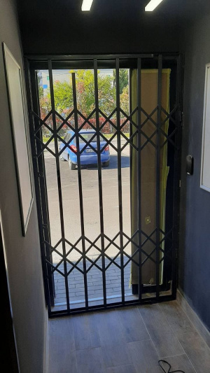 Раздвижная металическая решетка на двери