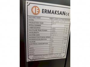 Станок для лазерной резки с ЧПУ ERMAKSAN Fibermak Hawk 3015