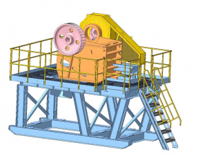 Дробилка щековая АДЩ-300 (ЩДС-4х9) на рамной конструкции (агрегат)