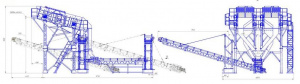 Промывочно-сортировочный агрегат сортировки речного грунта при добыче ПГС земснарядом