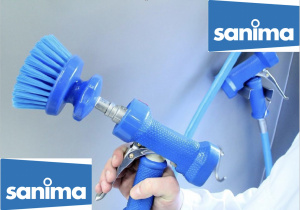 Elpress SWP-1000 от компании ООО «САНИМА» Сайт: sanima.ru Стенд для ручной мойки резиновых и кольчужных фартуков щеткой и водяным пистолетом