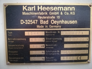 Шлифовальный станок Heesemann LSM4, 1995г. в в не рабочем состоянии