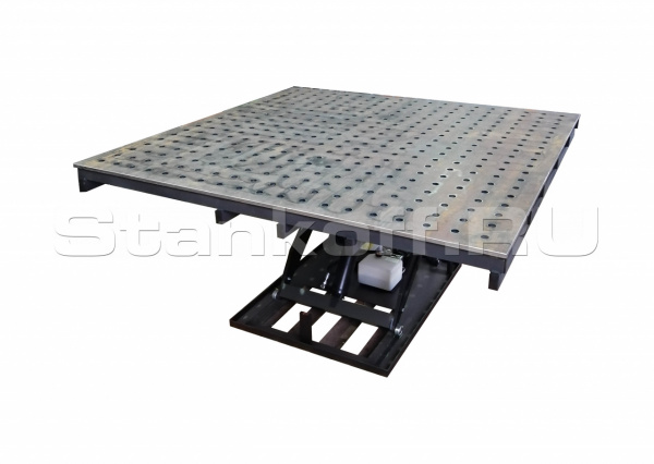Сварочно-сборочный стол с гидроприводом, пультом управления и системой отверстий ССГ-1380-3D