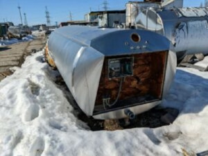 Емкость нержавеющая (танк охладитель), объем — 3 куб.м., горизонтальная, термос, инв 1306