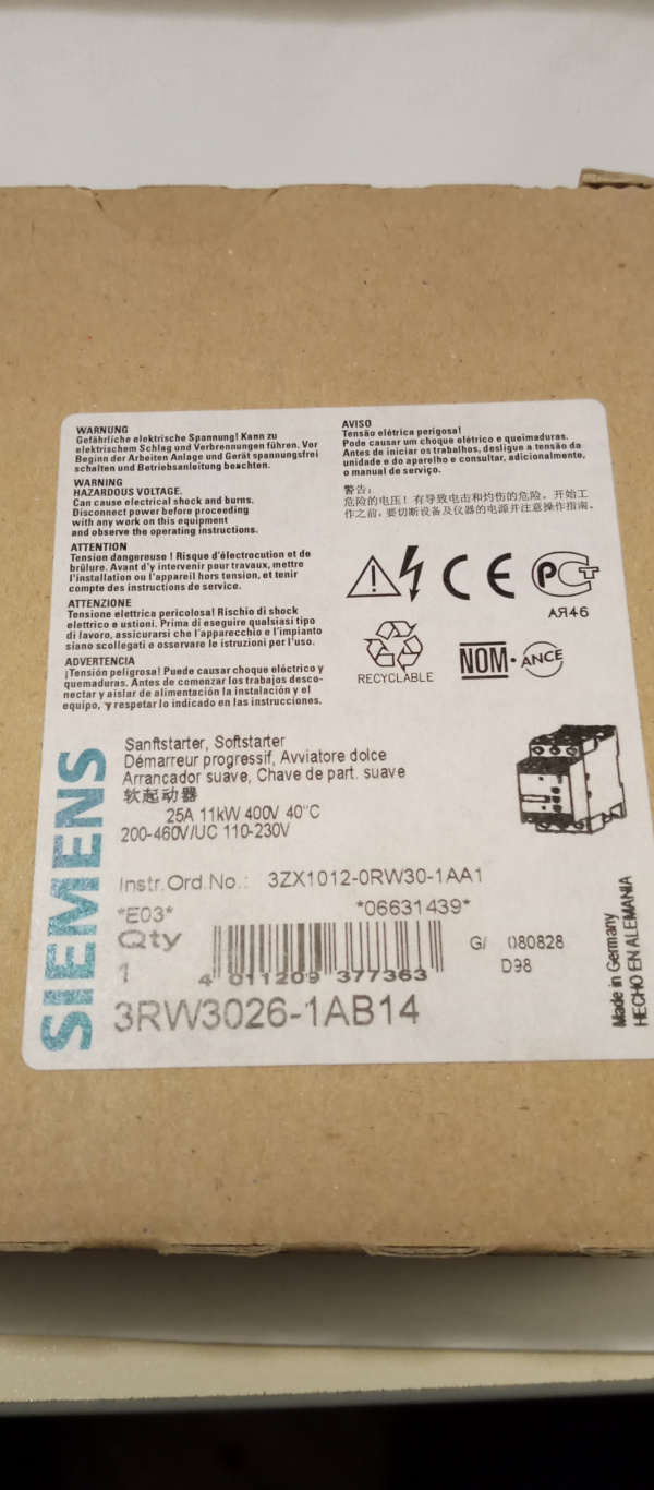 Устройство плавного пуска Siemens Sirius 3RW30 11 кВт - 3RW3026-1AB14