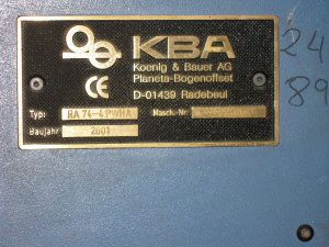 Офсетная машина KBA Rapida 74-4