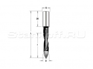 Сверло Delta-Tools присадочное сквозное 10*10*70 mm Правое