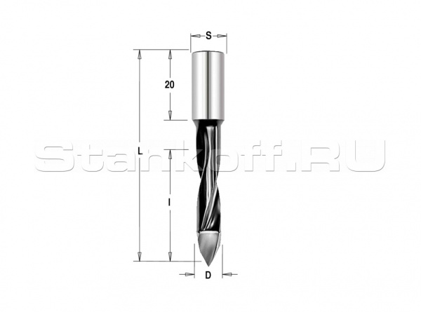 Сверло Delta-Tools присадочное сквозное 3*10*70 mm Правое