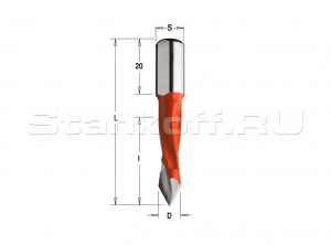 Сверло Delta-Tools присадочное сквозное 5*10*57,5 mm Левое