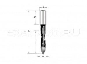 Сверло Delta-Tools присадочное сквозное 3*10*57,5 mm Правое
