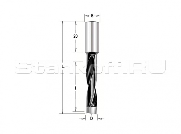 Сверло Delta-Tools присадочное глухое 7*10*70 mm Правое