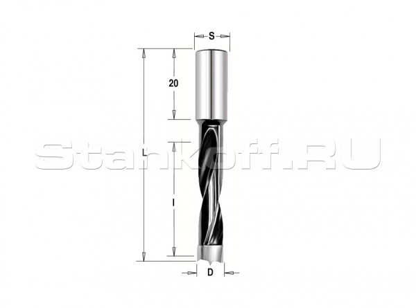 Сверло Delta-Tools присадочное глухое 4,5*10*70 mm Правое